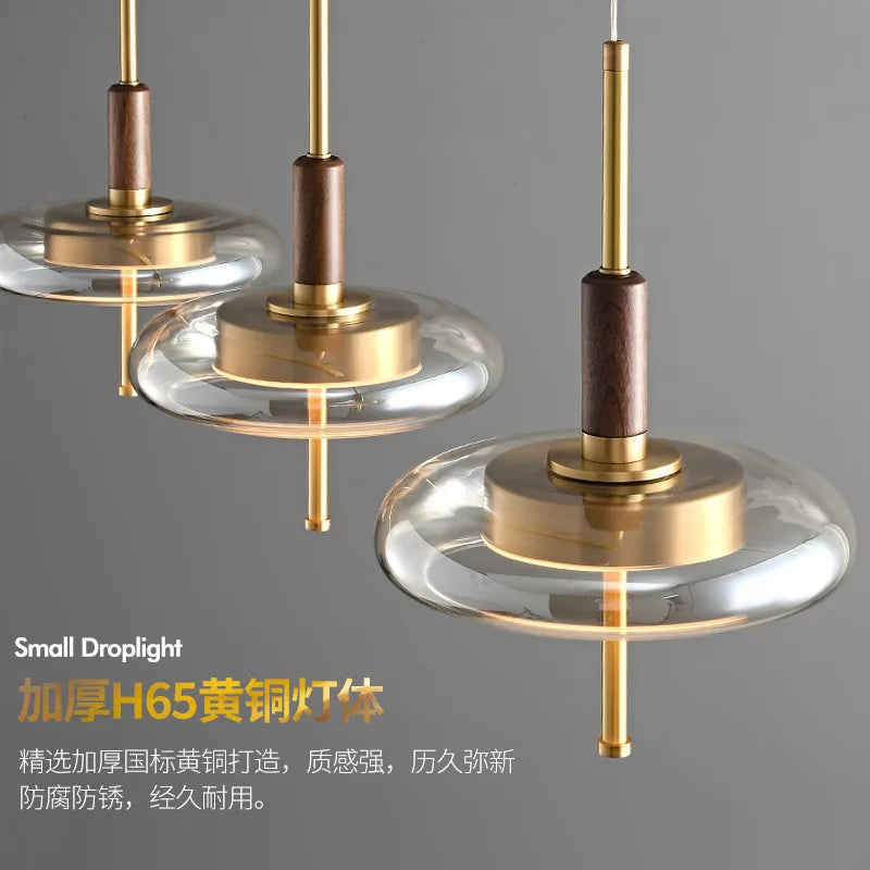 Modern glass pendant light with decorative led lighting - view 4
