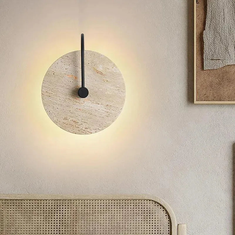 Japanese wall sconce in yellow to led travertine for hotel and decoration - view 5