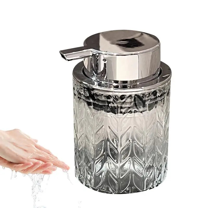 300ml Manual Soap Dispenser Transparent Glass Hand Sanitizer Bottle Container For Shampoo, Body Wash house Bathroom Accessories - view 3