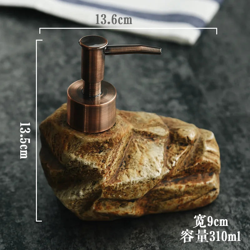Ceramic Liquid Soap Dispenser, Personalized Bathroom Hand Wash Shampoo, Body Wash Dispensing Soap Bottle, Manual Push, 300ml - 1