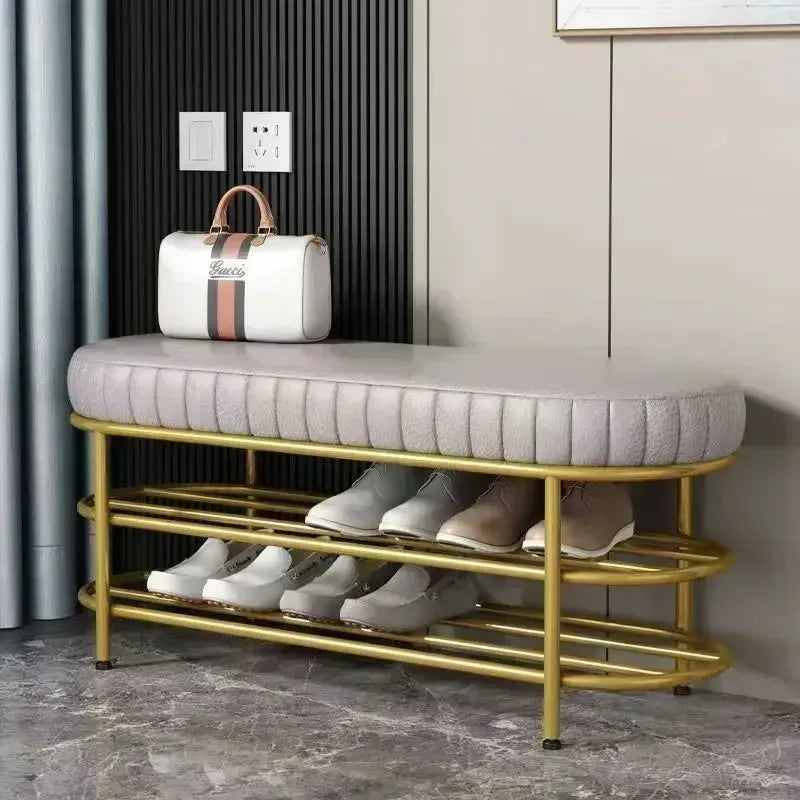 Design stool for entry and storage shoes - Technical Fabric 80cm