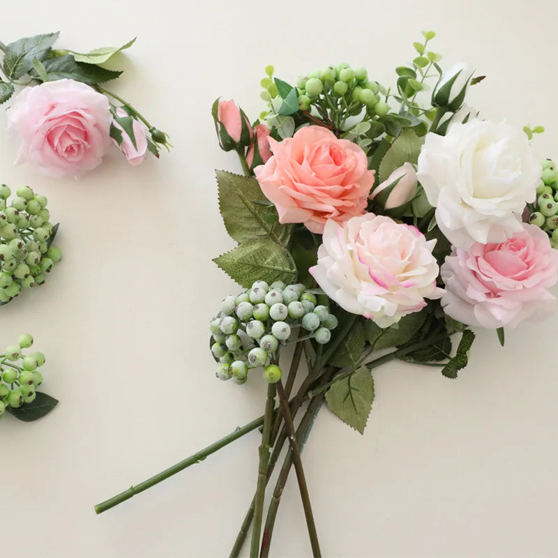 Latex Artificial Rose Bouquet for Weddings, Realistic Finish - view 2