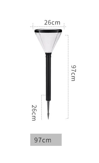 LED solar lamp for outdoor lighting garden and road - 1-97cm / Warm Light