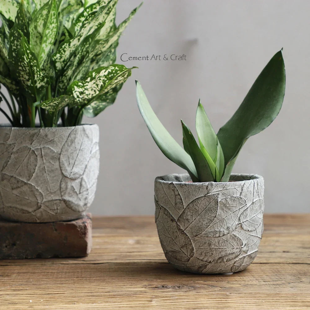Mold silicone pot flowers concrete pattern vintage large format - view 5