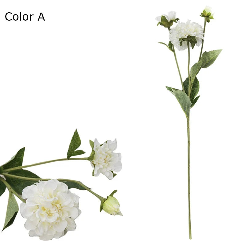Artificial Sweet Three-Headed Peony Flower, Wedding Decoration, Simulation Peony Flower, Living Room and Office Decoration - A