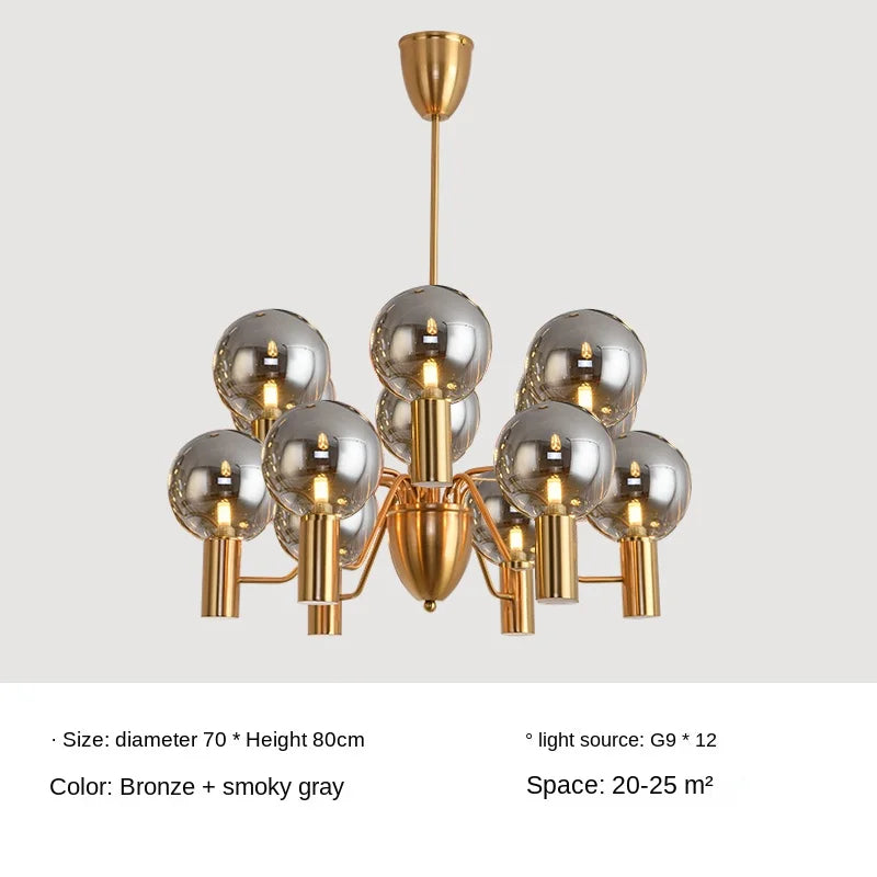 Glass design pendant light for modern interior decoration - Smoked Gray-12 / Warm White