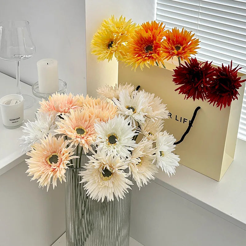 Artificial flower gerbera for wedding decoration and vase