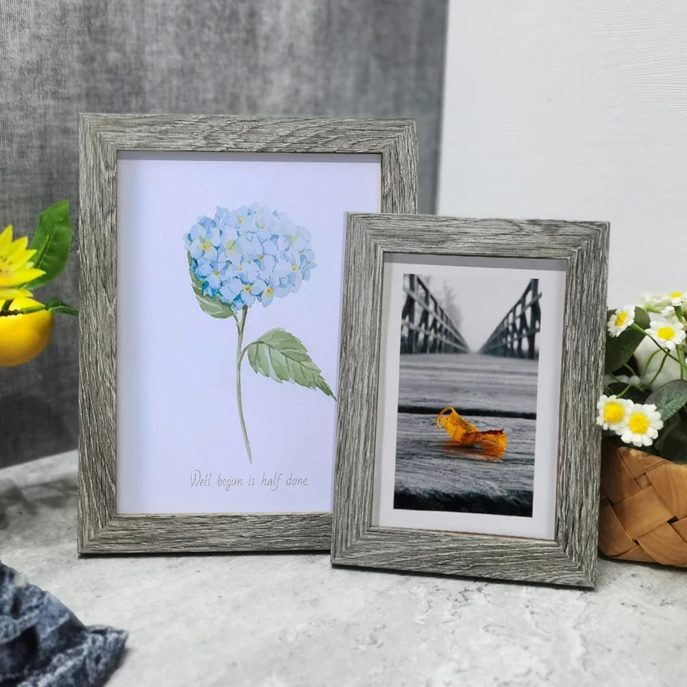 Retro wooden photo frame for office decoration