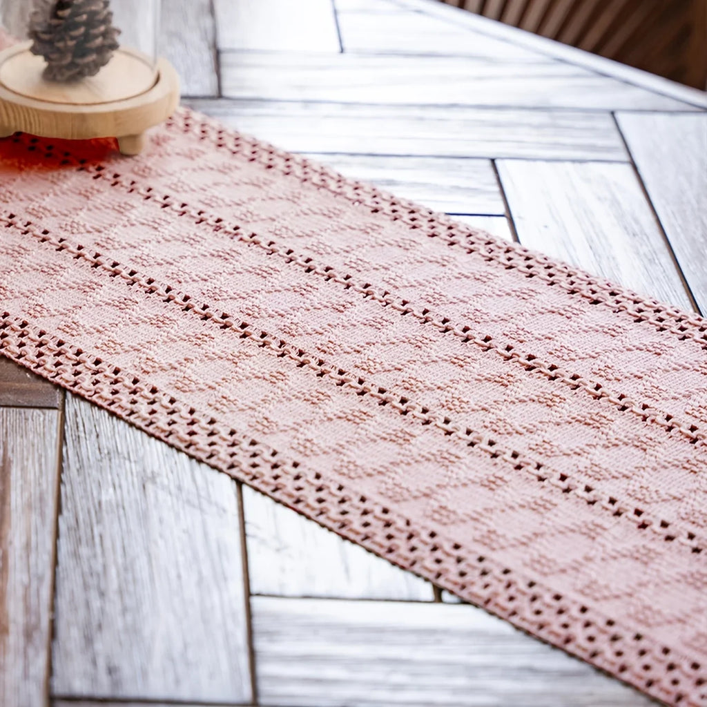 Embroidered French style decorative fringes table runner - view 5