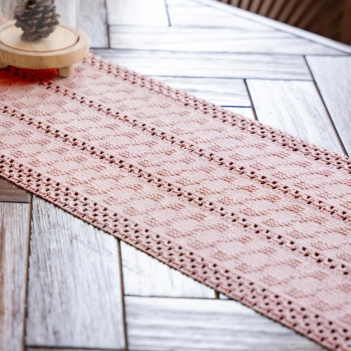 Embroidered French style decorative fringes table runner - view 5