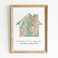 Personalized City Map Romantic Gift for Him, Design 12 - G1093-Style12 / 60x80cm Unframed