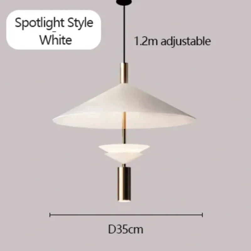 Modern metal chandelier Nordic design for interior lighting - Spotlight-White / Cool Light