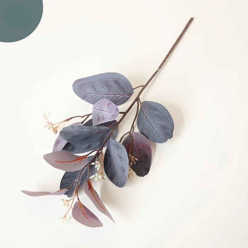 Branch of eucalyptus artificial decoration garden balcony simulated plant - Purple
