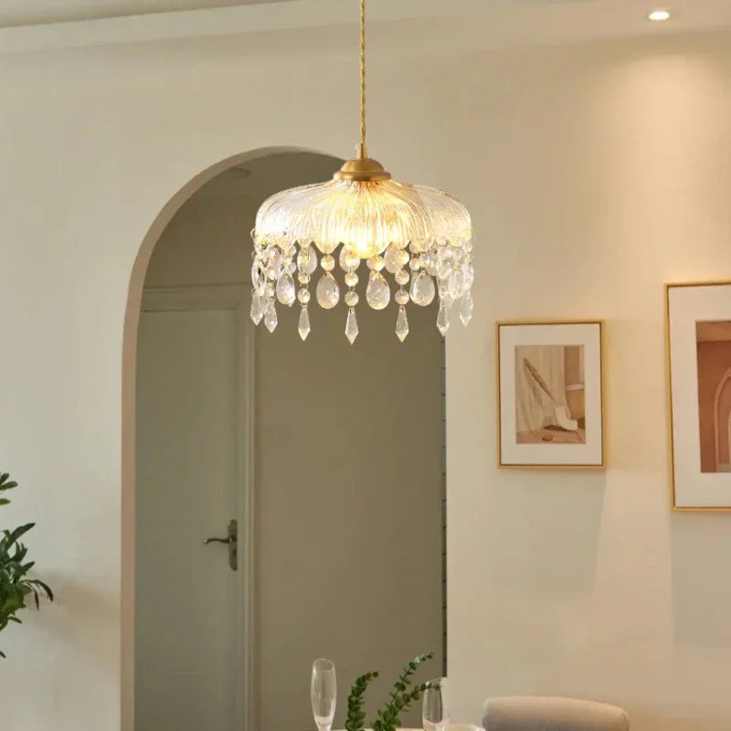 Vintage chandelier in crystal led elegant floral design - view 3