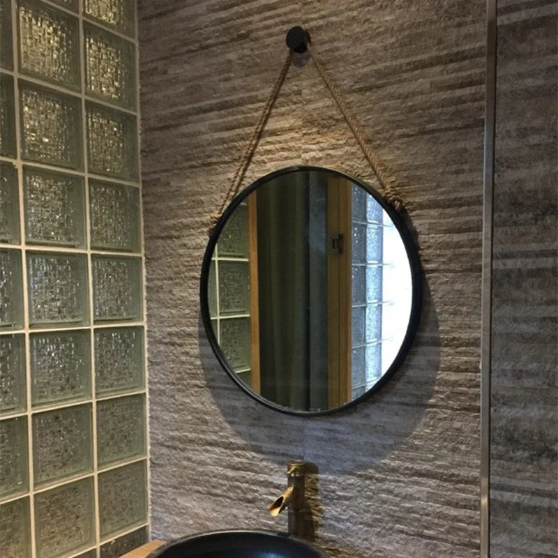 Decorative mirrors round retro hanging Nordic handicrafts aesthetic - view 4