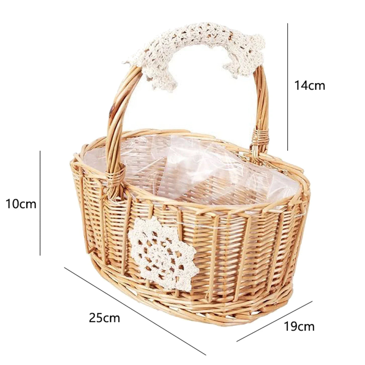Wedding flower basket with butterfly knot large multipurpose capacity - 05