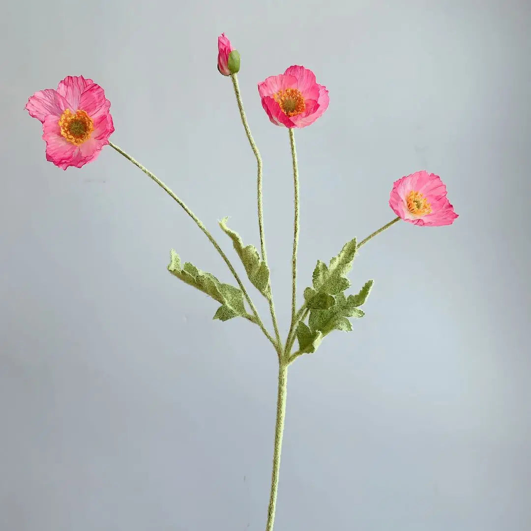 Bouquet of artificial flowers poppy for home decoration garden party - Pink