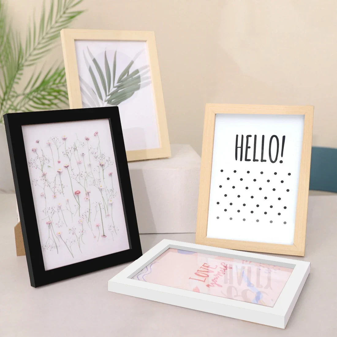 Wooden Wall Photo Frame in Black, White or Natural Wood