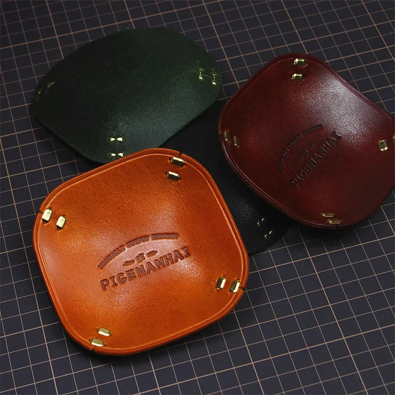 Leather storage tray for jewellery and miscellaneous items