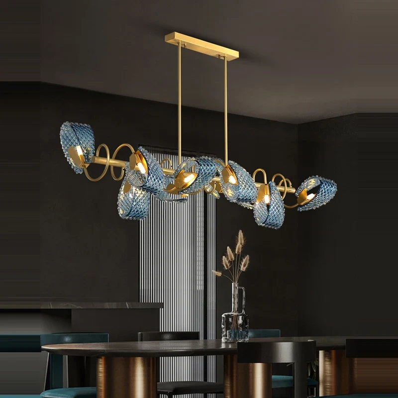 Hanging chandelier in glass crystal modern lighting for interior - view 4
