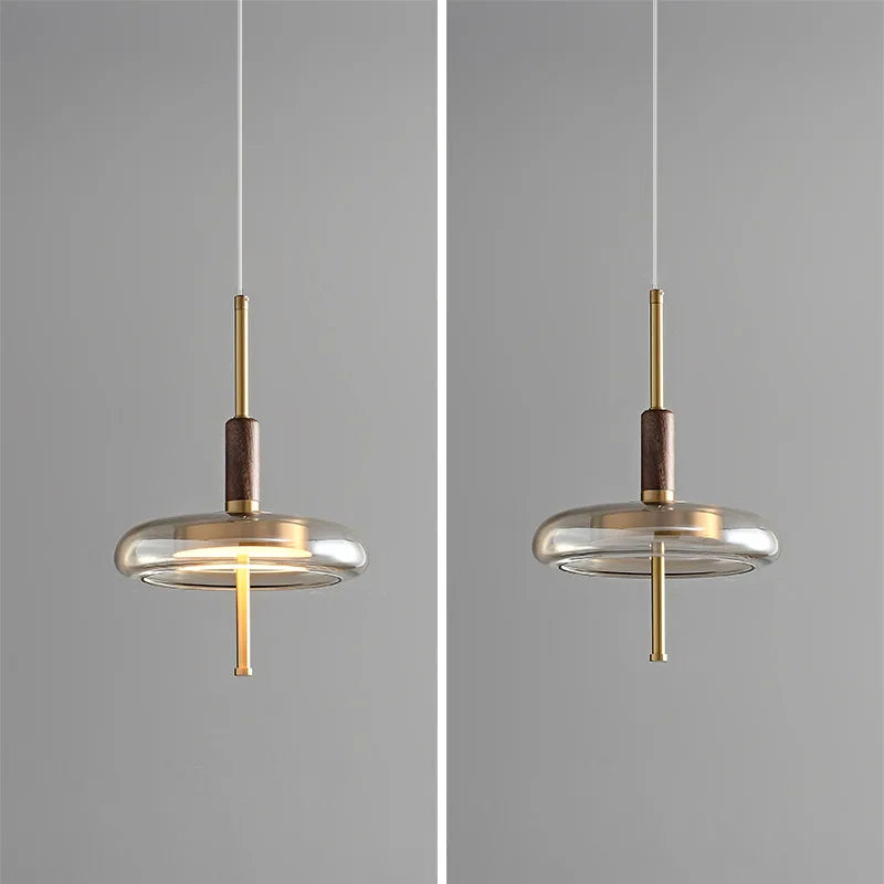 Modern glass pendant light with decorative led lighting - view 2