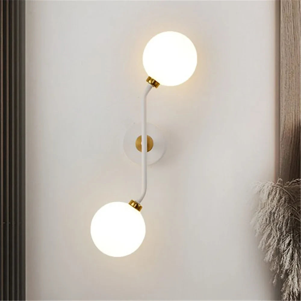 Wall sconce in metal and glass modern Nordic style - view 2
