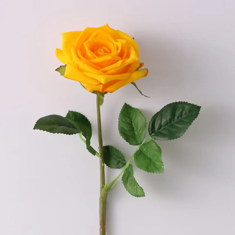 Artificial latex rose flowers for elegant decoration - Yellow