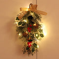 Christmas crown door decoration with bays and bells - With Light