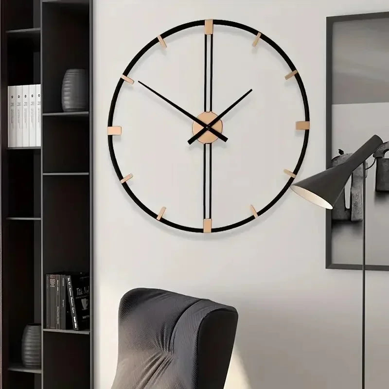 Nordic metal wall clock silent design for modern decoration - view 3