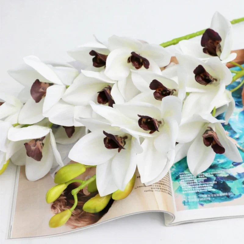 Artificial flowers cymbidium new-zelande realistic decoration orchid - view 6
