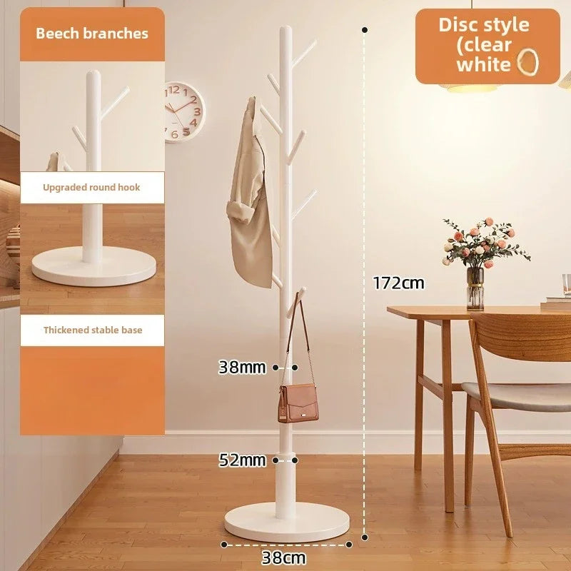 Solid Wood Clothes Hanger, Floor Standing Rack, Household Clothes Rack, Vertical Clothes Pole, Bedroom Rack Coat Rack Stand - view 3