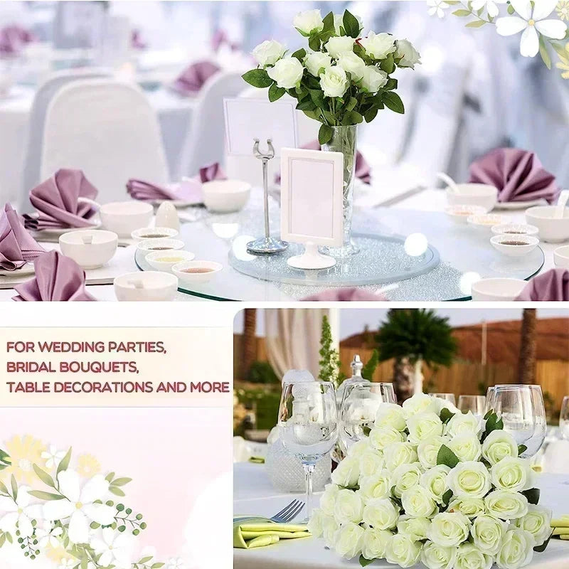 50 artificial silk rose wines for decoration and festive events - view 4