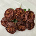 Bouquet of artificial rose wines for wedding and events - Chestnut Brown