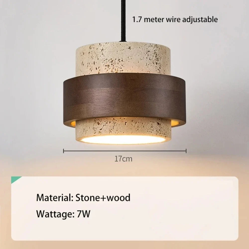 Modern wooden and marble chandelier for elegant decoration - view 6