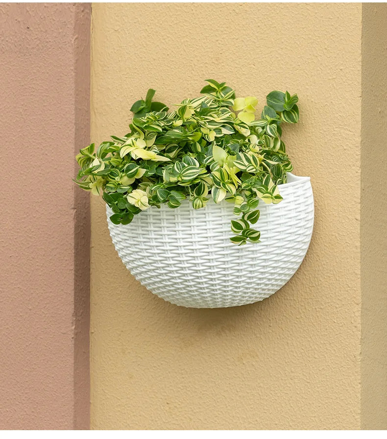 European Wall Mounted Hydroponic Plant Pot, Semi-Circular, Hanging Flower Basket, Balcony, Lazy Wall Mounted, No Drilling, decor - view 5