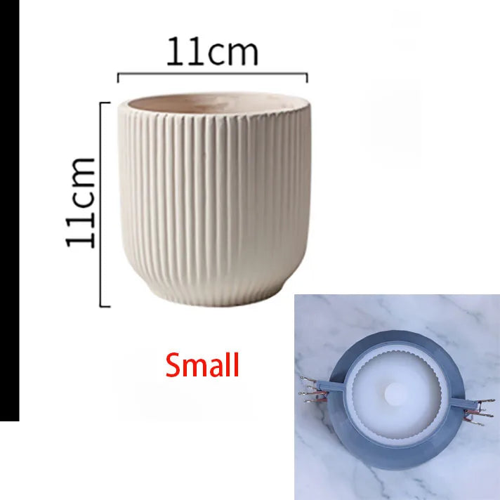 Silicone mold for creative cement flower pot - Light grey