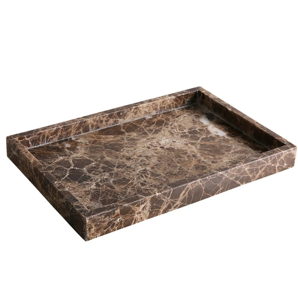 Storage box in travertine and natural marble luxury - Deep Coffee