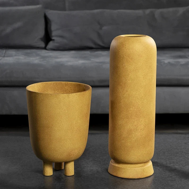 Ceramic geometric vase for artisanal floral decoration - view 2