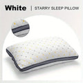 Full Sky Star Embroidered Fiber Neck Pillow Core, Quick Rebound - White and blue / 48*74