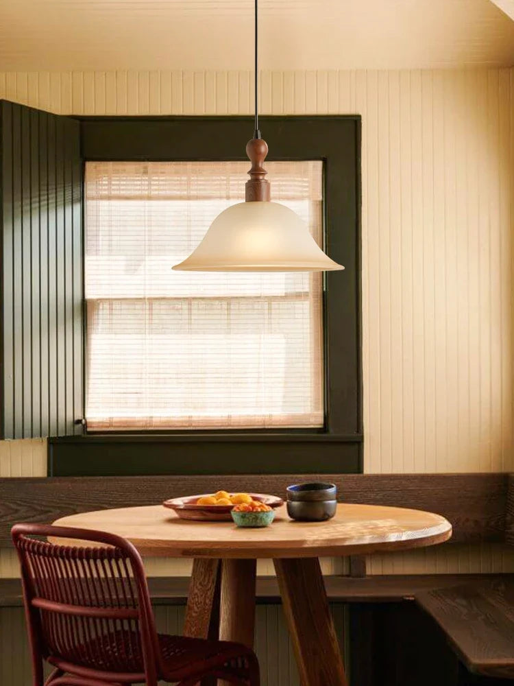 Japanese retro style solid wood pendant light for interior decoration - view 2