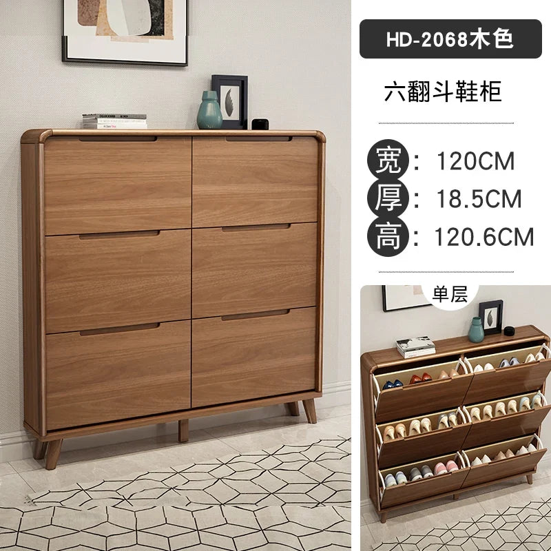 Wooden shoe furniture design modern luxury space gain - Brown 120x18cm