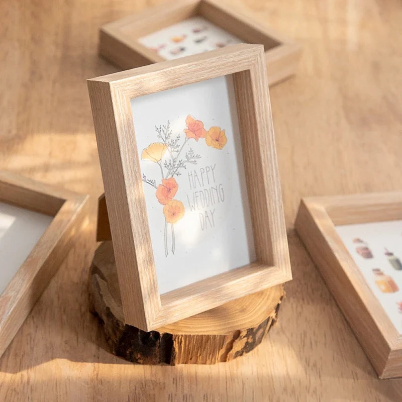 Vintage photo frame in solid wood for decoration and office - S3 / 6 pouces 10,2 x 15,2 cm