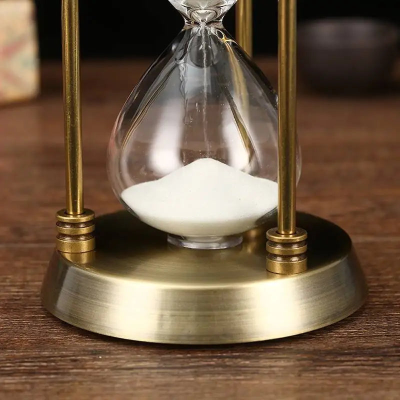 Retro metal and brass hourglass for decoration and timer - view 5