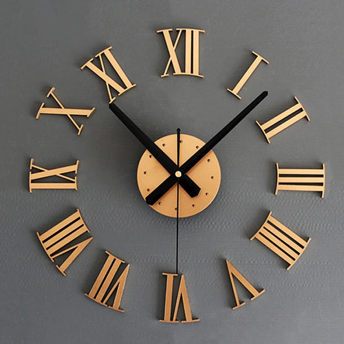 3D wall clock with Roman numerals to customize artistic decoration - view 2