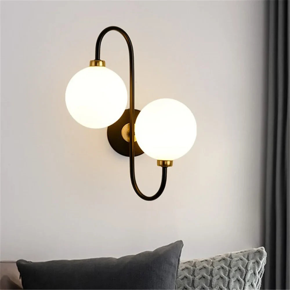 Wall sconce in metal and glass modern Nordic style - view 5