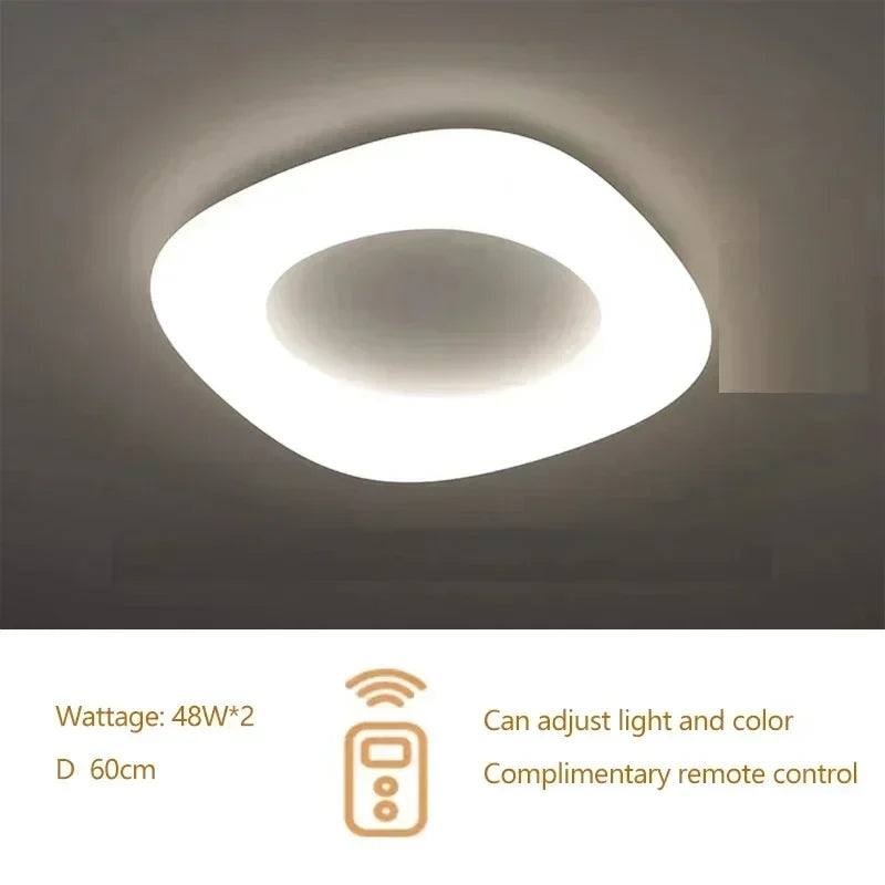 Modern minimalist acrylic eye protection pendant light, living room, bedroom, circular LED indoor lighting - Ceiling lamp 60cm