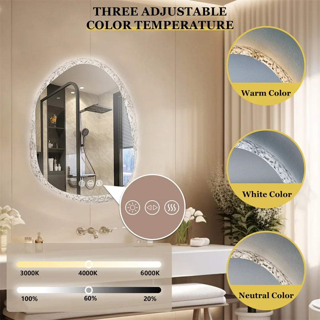 Frameless mirror with led lighting and touch sensors - view 4