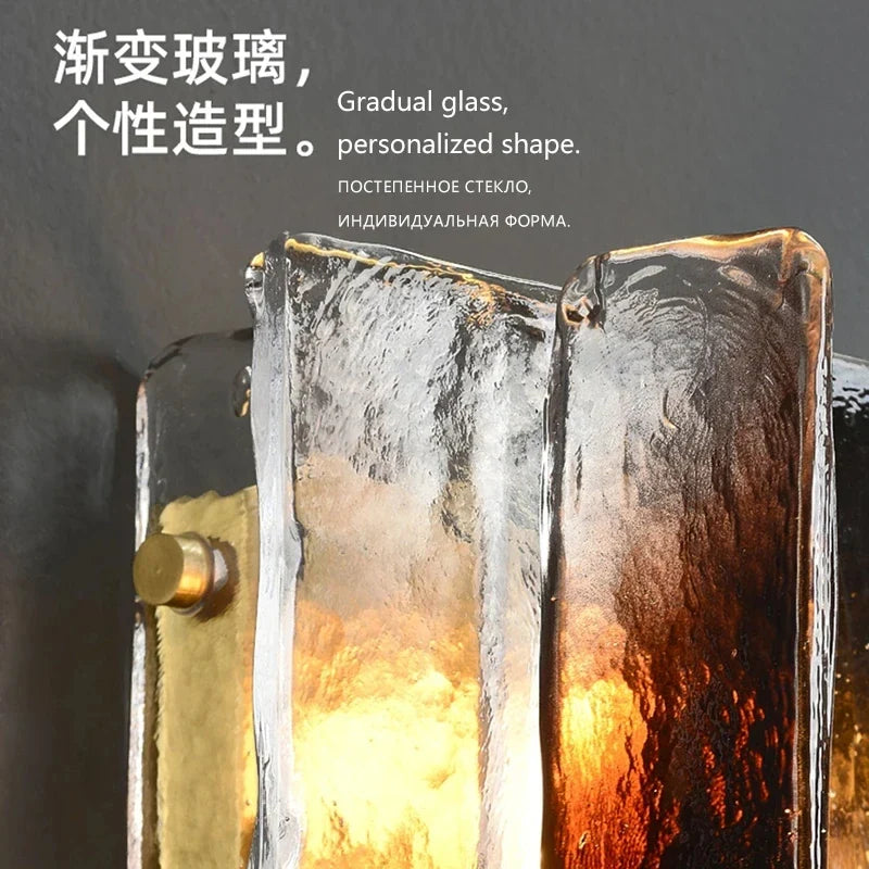 Elegant Nordic design glass and copper wall sconce - view 6