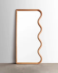 Creative retro mirror in wood for wall interior decoration - Burlywood Wood / 80x180cm