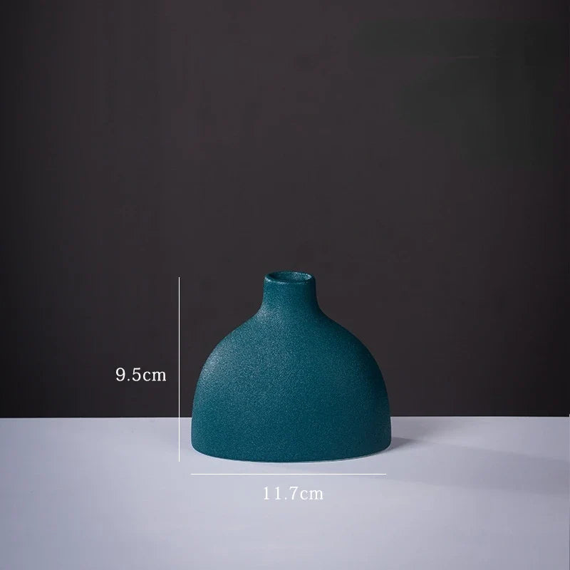 Ceramic Small Vase for Home Decoration, Simple and Modern, Round Flowers, Solid Color, New - 15